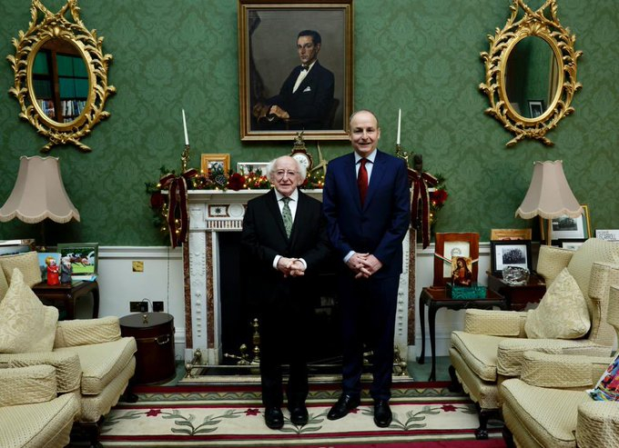 President Higgins accepts the resignation of Mícheál Martin as Taoiseach