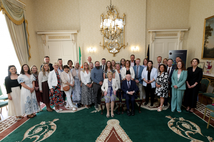 President and Sabina welcome students from INTO Global Citizenship School