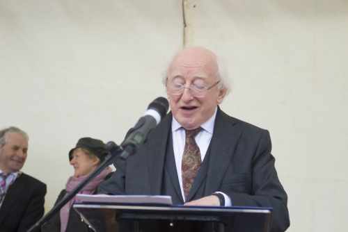 Pictured at Waterford where President Higgins attends the official naming of the Thomas F Meagher bridge.