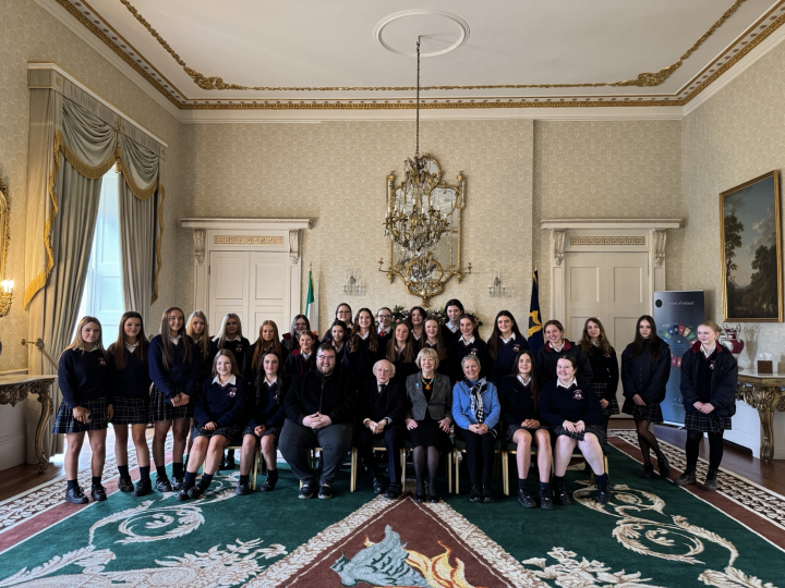 President and Sabina meet students from St. Mary’s College, Arklow