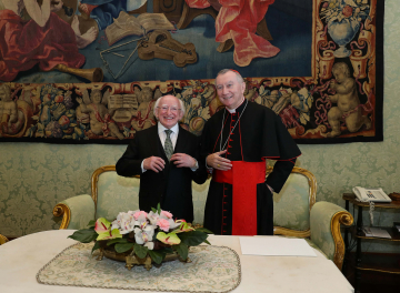 President Higgins and Cardinal Secretary of State, Cardinal Pietro Parolin in the Vatican