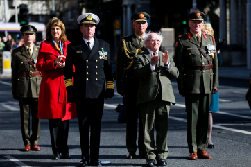 President Micheal D. Higgins and Acting Tanaiste Joan Burton at the Ceremonial event for the Irish Citizen Army and James Connolly