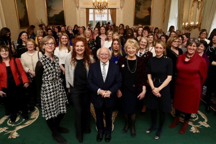 Fáiltiú ar scáth an Uachtaráin agus Sabina in ómós do “Women in the Sciences” i ndáil le Lá Idirnáisiúnta na mBan 