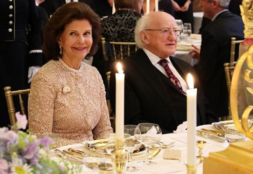 President and Sabina attend dinner hosted by their Excellencies King Carl XVI Gustaf and Queen Silvia of Sweden