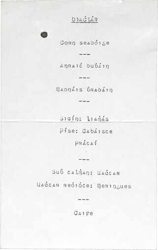 Inauguration 1959 Dinner Menu