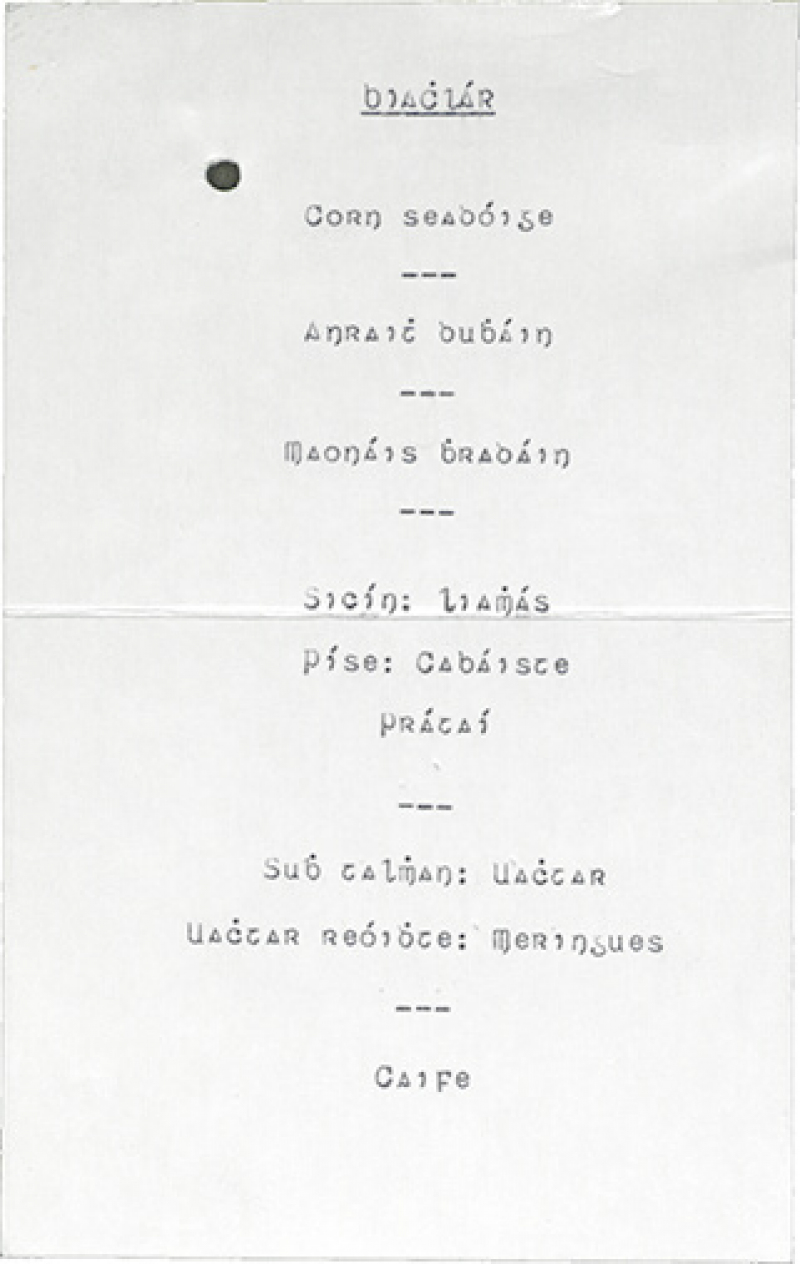 Inauguration 1959 Dinner Menu