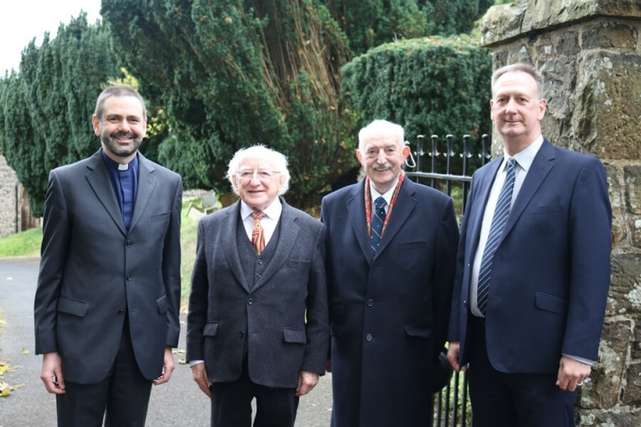 President visits the grave of Sir Samuel Ferguson and meets with Dalaradia Historical Group