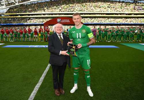 President attends the UEFA European Championship Qualifier between Ireland and Gibraltar