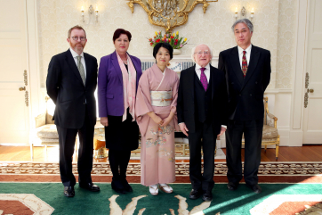 H.E. Mrs. Mari Miyoshi, Ambassador of Japan, was accompanied by Mr. Kojiro Uchiyama, Counsellor and Deputy Head of Mission.