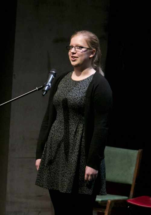 Joanna Siewierska who performed a Yeats poem on stage during the launch of the Handbook of the Irish Revival