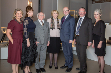Karen Hennessy, Laura Magahy, President Michael D Higgins, Sabina Higgins, Minister Jed Nash,   Mary Heffernan pictured at the opening of Liminal