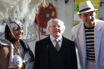 Kelly, President Higgins and Diego