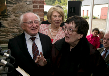 Pictured with President of Ireland Michael D. Higgins and his wife Sabina was Carol Acton, from Foxrock representing the Acton Family