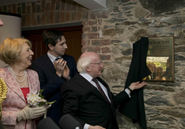 Pictured with President of Ireland Michael D. Higgins and his wife Sabina who officially unveiled the plaque was Simon Harris TD, Minister of State