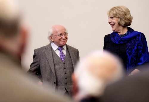 President Higgins and his wife Sabina pictured at the Official opening this evening of the Kilmainham Gaol Museum Visitor Centre