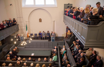 President Higgins pictured speaking at the Official opening this evening of the Kilmainham Gaol Museum Visitor Centre in the former courthouse building. 