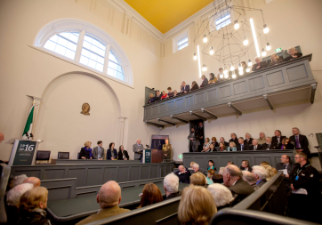 President Higgins pictured speaking at the Official opening this evening of the Kilmainham Gaol Museum Visitor Centre in the former courthouse building. 