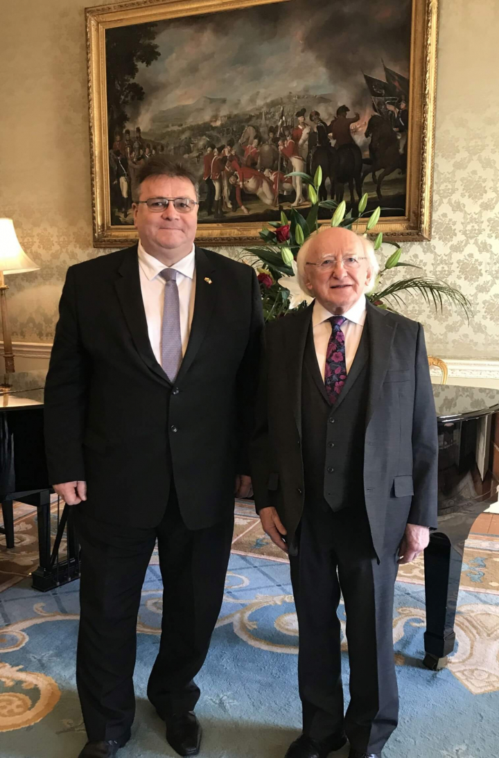 President receives Mr. Linas Linkevicius, Foreign Minister of Lithuania on a courtesy call