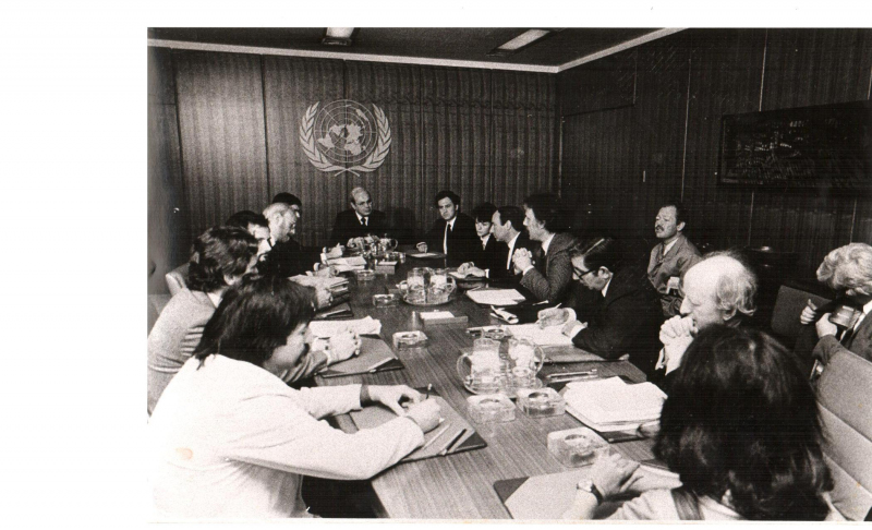 UN with Javier Pérez de Cuéllar