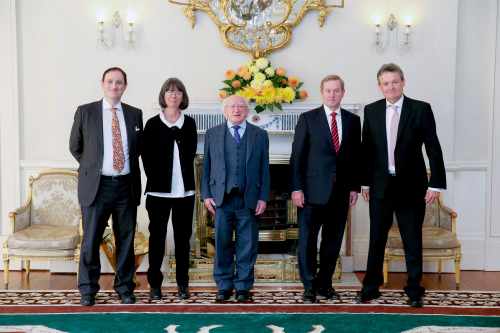 The Hon. Mr Justice Richard Humphreys, The Hon. Ms. Justice Iseult O’ Malley, President Michael D Higgins, Taoiseach Enda Kenny and The Hon. Justice Mr. Tony O’Connor.