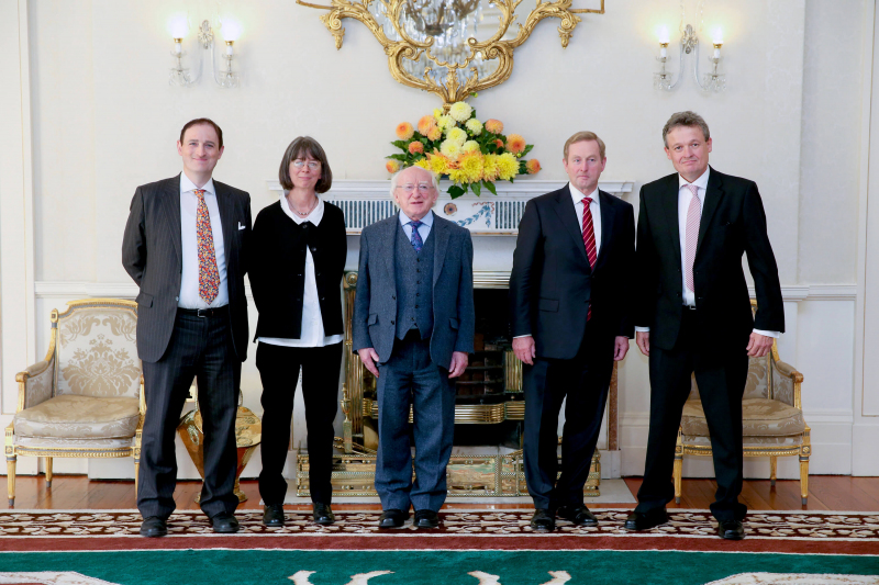 The Hon. Mr Justice Richard Humphreys, The Hon. Ms. Justice Iseult O’ Malley, President Michael D Higgins, Taoiseach Enda Kenny and The Hon. Justice Mr. Tony O’Connor.