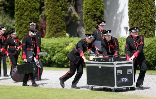 Pictured before playing for the President  were members of the Army No I Band.