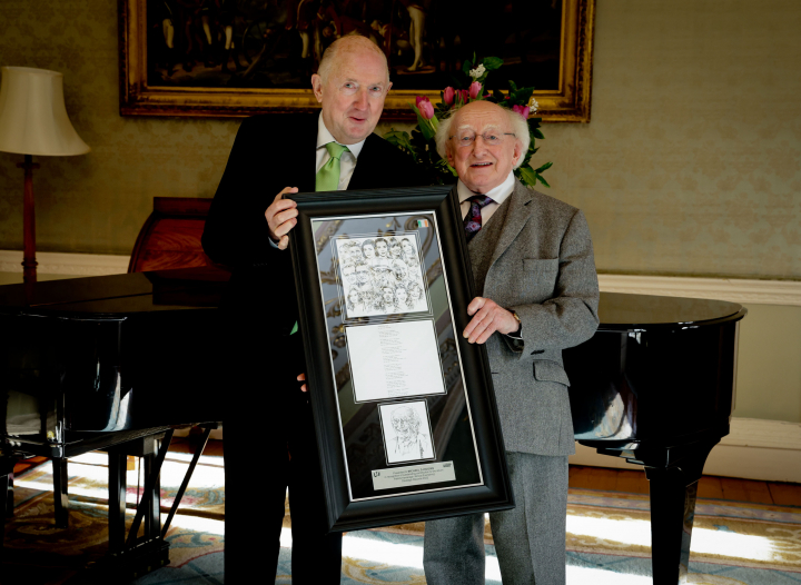 President receives Mr. James Morrissey of Claddagh Records on a courtesy call