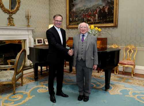 President receives The Right Rev. Dr. Noble McNeely, Moderator, Presbyterian Church in Ireland