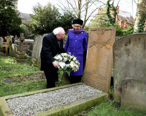President visits grave of Eva Gore-Booth
