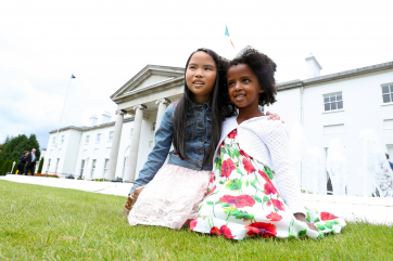  Roísin Mullens,10, and Orla Mullens,6, both from Limerick