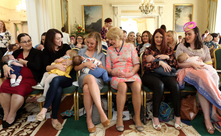 President and Sabina host a ‘Latching-On’ morning as part of National Breastfeeding Week