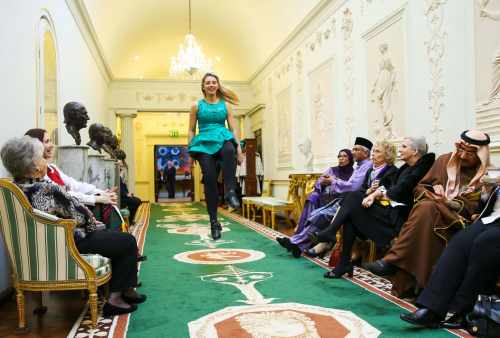 Irish dancer Claire McDermott as she entertains members of the Diplomatic Corps.