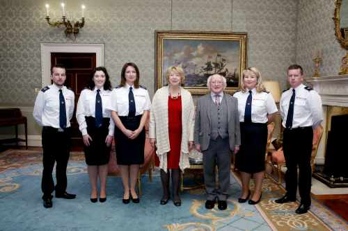 Paul Nordon, Siomha Murphy, Miriam Waters, Sabina and Michael D. Higgins, Orla Sheridan and Dave Nordon