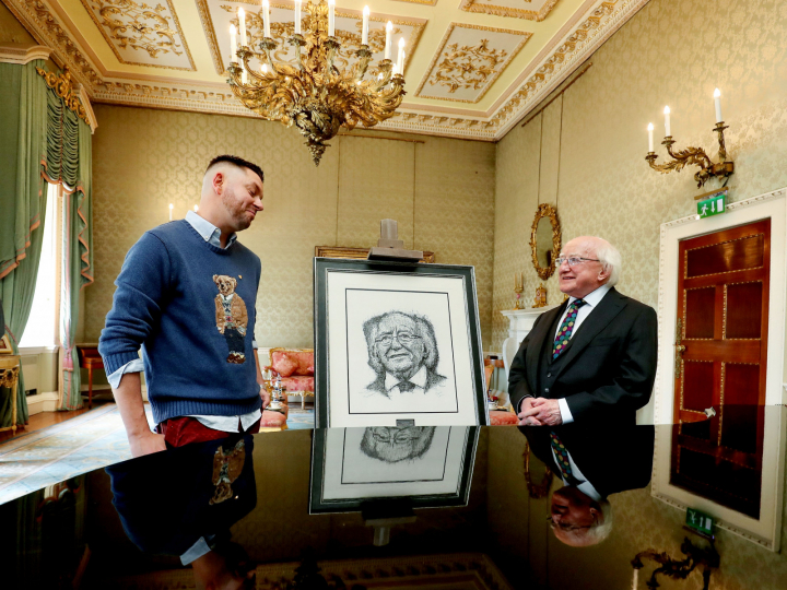 President receives artist Shane Gillen on a courtesy call