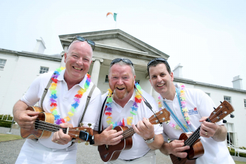 Mick Long, Larry Bryne and Ciaran Daly all from the Dublin Ukulele Collective.