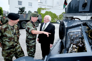 Paul Bookle, Number 1 Operations, Baldonnel and Michael Bookle, Cavalry Workshops in the Curragh in the Defense Forces Training centre, meeting President Michael D Higgins.