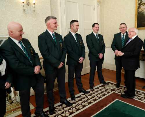 Sean Owens, Garrett Landers, Ian McKernaghan, Stephen Millar, Colly Donnelly, President Higgins