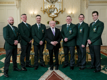 Eamon Etherson, Garrett Landers, Ian McKernaghan, President Higgins, Colly Donnelly, Stephan Millar, Stephan Cook