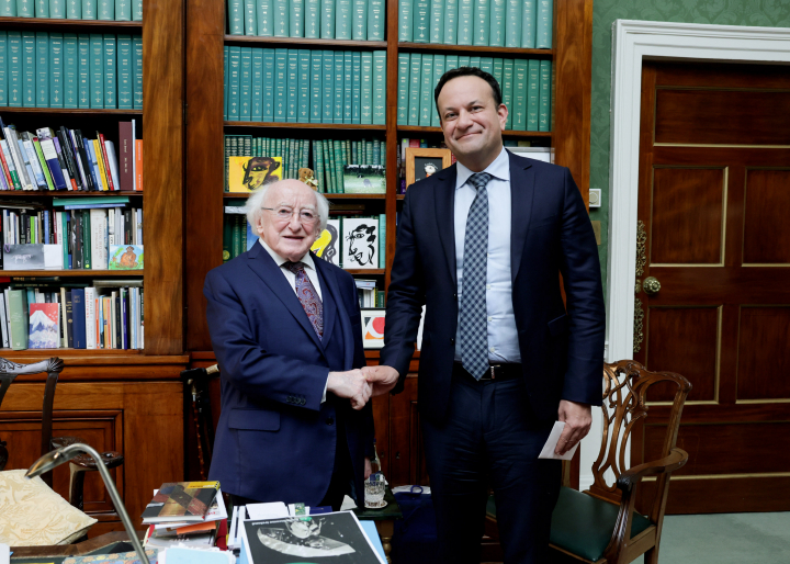 President Higgins accepts the resignation of Leo Varadkar as Taoiseach