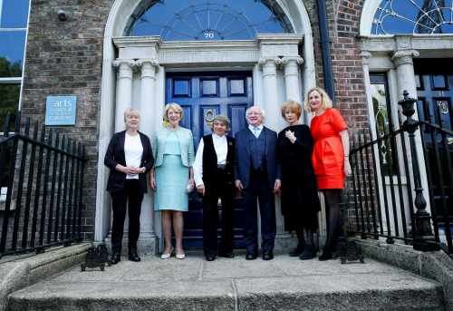 Arts Council Chair, Sheila Pratschke, Mrs. Sabina Higgins, Visual Artist Imogen Stuart, The President of Ireland, Michael D. Higgins, Writer Edna O’Brien and Arts Council Director, Orlaith McBride