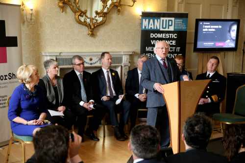 President Michael D Higgins speaking at the He for She Campaign and MAN UP Campaign.