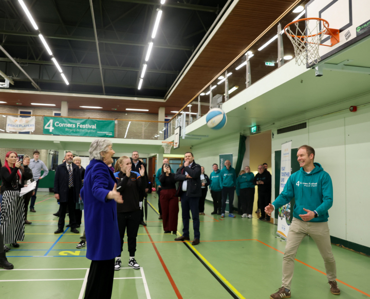 President Connolly visits the PeacePlayers Northern Ireland