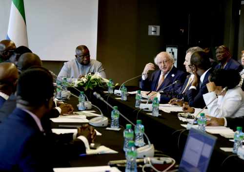 President attends a meeting for Food and Agriculture Delivery Compacts held by H.E. Julius Bio, President of the Republic of Sierra Leone.