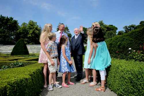 Pic shows President Higgins as he meets with the English and Mc Kieran Families