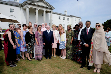 Pic shows President Higgins and his wife Sabina pictured with Sisters of Faith for Peace