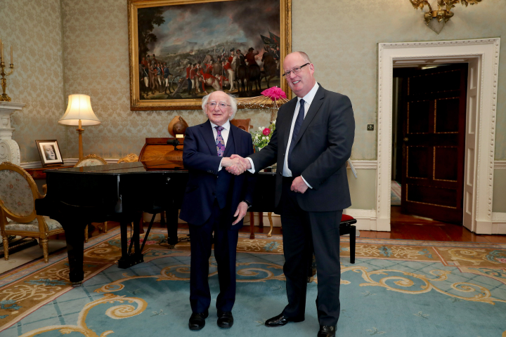 President receives Chief Constable of the PSNI, George Hamilton QPM