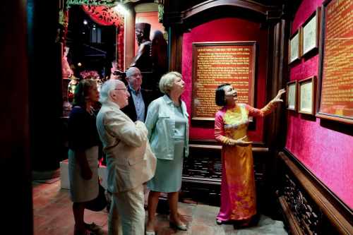 President & Sabina visit the Temple of Literature in Hanoi, Vietnam