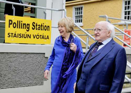President and Sabina vote in Local Government and European Parliament Elections