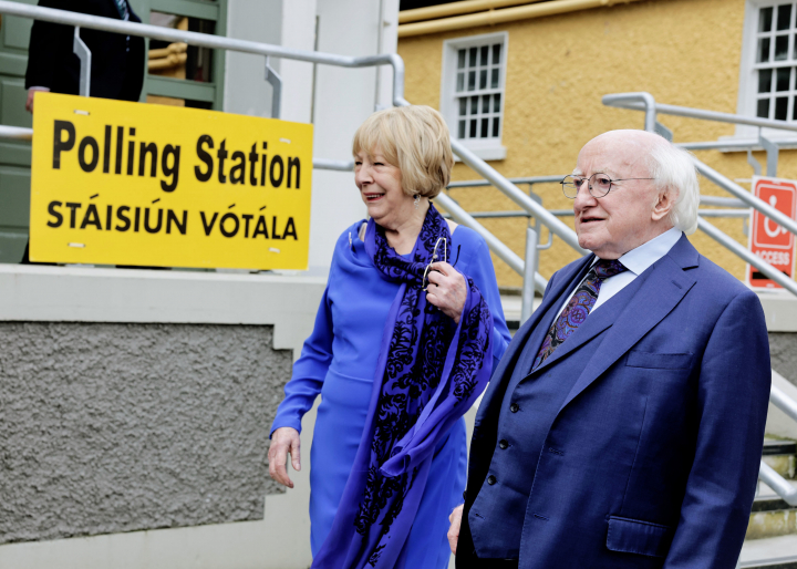 President and Sabina vote in Local Government and European Parliament Elections