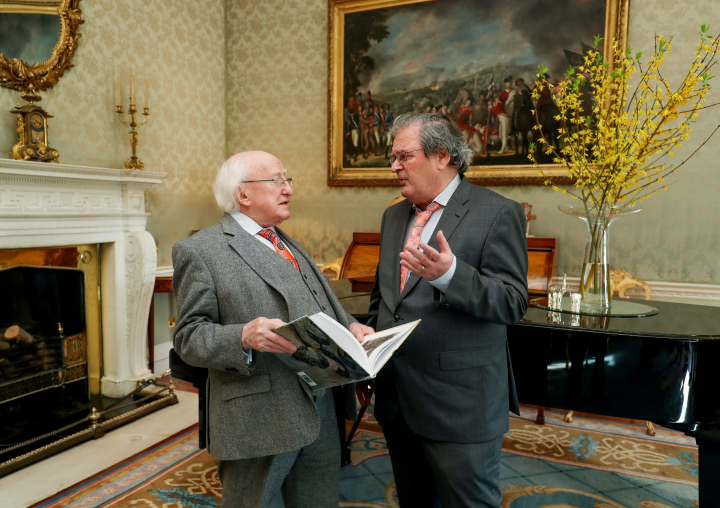 President receives ‘Walk with Gandhi - Bóthar na Saoirse’ book presentation